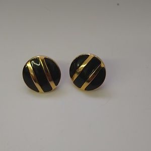 Gold/ black earrings
